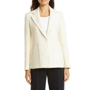 CLUB MONOCO textured tweed classic wool blend cream blazer size L